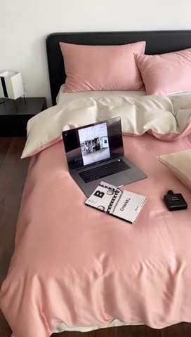 91家纺网 家纺一手货源 找家纺 沐晴家纺 2025新款60兰精天丝简约轻奢纯色四件套 香奈儿绿-嫩叶绿