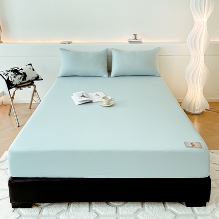 91家纺网 家纺一手货源 找家纺 豪选 2025新款A类蜂巢棉抗菌床笠（全网全供） 蜂巢浅蓝