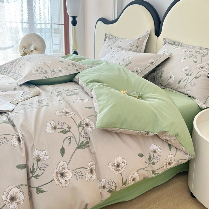 91家纺网 家纺一手货源 找家纺 橙艺家居 2024新款铂金云棉四件套 萱草梦