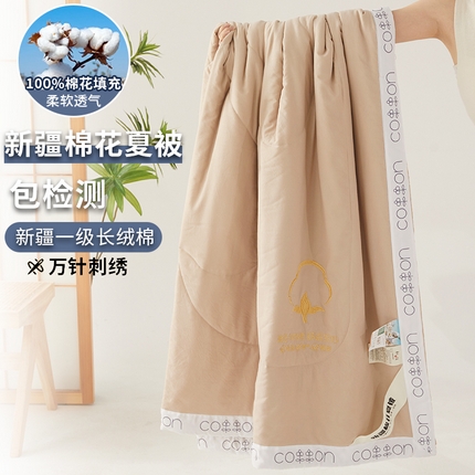 91家纺网 家纺一手货源 找家纺 （总） 2025新款A类绣花纯色手包边新疆棉花夏被