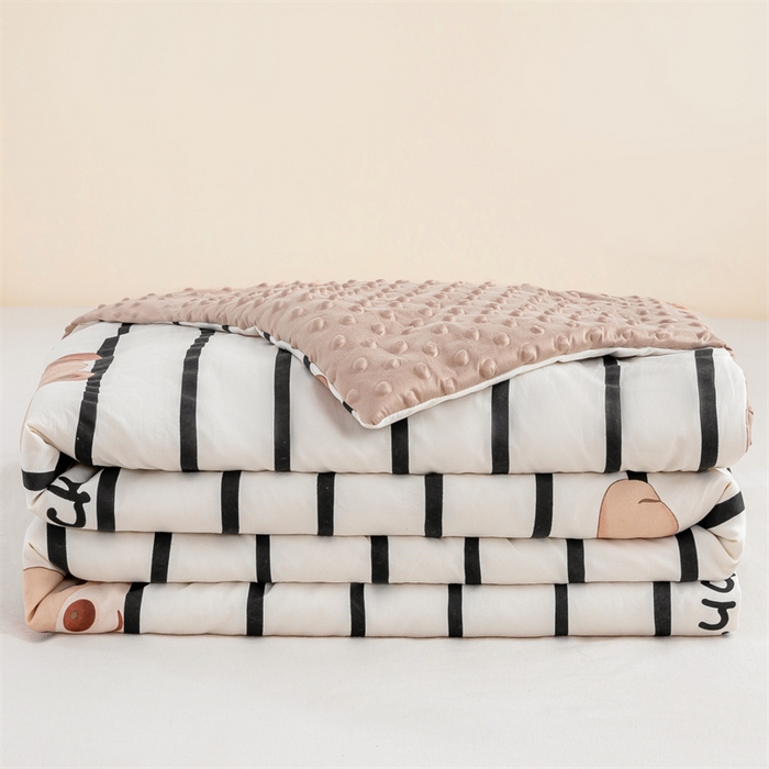 91家纺网 家纺一手货源 找家纺 芯元素 2024新款A类水洗棉凉豆豆夏被 社恐小熊