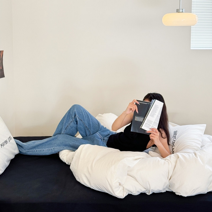 91家纺网 家纺一手货源 找家纺 艾沁家纺 2024新款ins全棉水洗棉数码印花四件套 美梦·Black