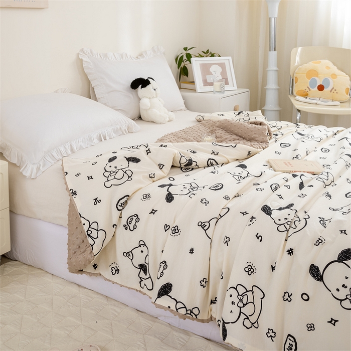 91家纺网 家纺一手货源 找家纺 芯元素 2024新款A类水洗棉凉豆豆夏被 假期小狗