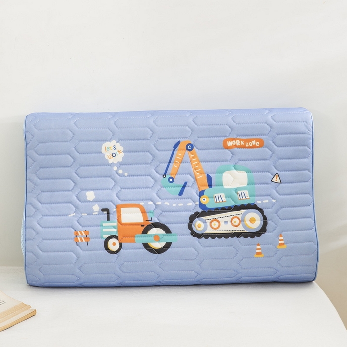 91家纺网 家纺一手货源 找家纺 大黄蜂家居家纺 2025新款凉感丝卡通乳胶枕套 挖掘机