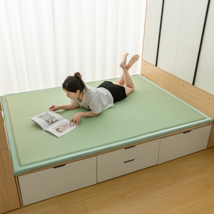 91家纺网 家纺一手货源 找家纺 丫丫家纺 2024新款华夫格凉豆豆凉席地垫 华夫格果绿