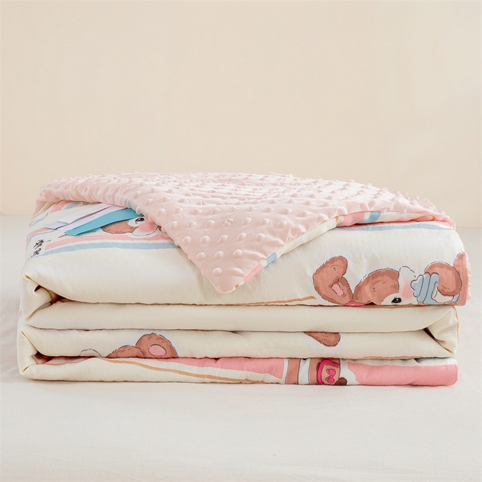 91家纺网 家纺一手货源 找家纺 芯元素 2024新款A类水洗棉凉豆豆夏被 兔子小姐