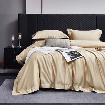 91家纺网 家纺一手货源 找家纺 利欧 2025新款100支全棉单被套 浅香槟