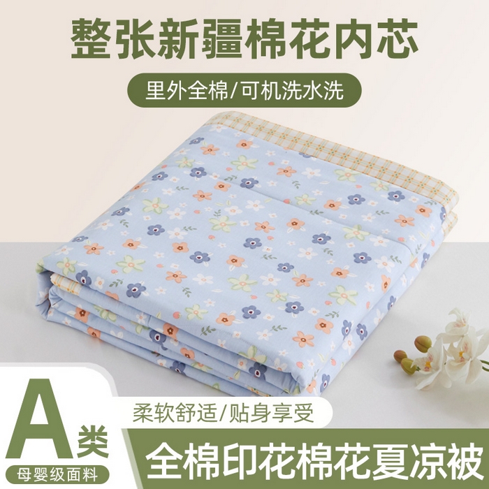 91家纺网 家纺一手货源 找家纺 维洋家纺 2025新款全棉印花棉花夏凉被 晓晓
