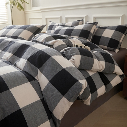 91家纺网 家纺一手货源 找家纺 （总）莱登卡奴 2024新款全棉色织水洗棉四件套