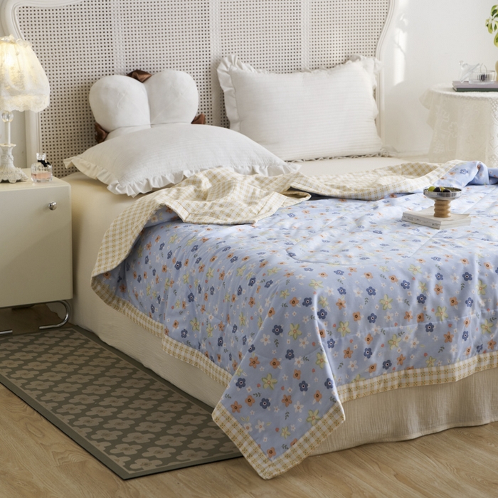 91家纺网 家纺一手货源 找家纺 维洋家纺 2025新款全棉印花棉花夏凉被 晓晓