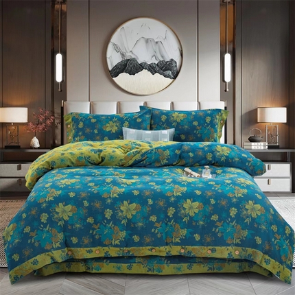 91家纺网 家纺一手货源 找家纺 （总）双层纱家居 2024新款双层纱四件套系列（第一批）AA纽扣款