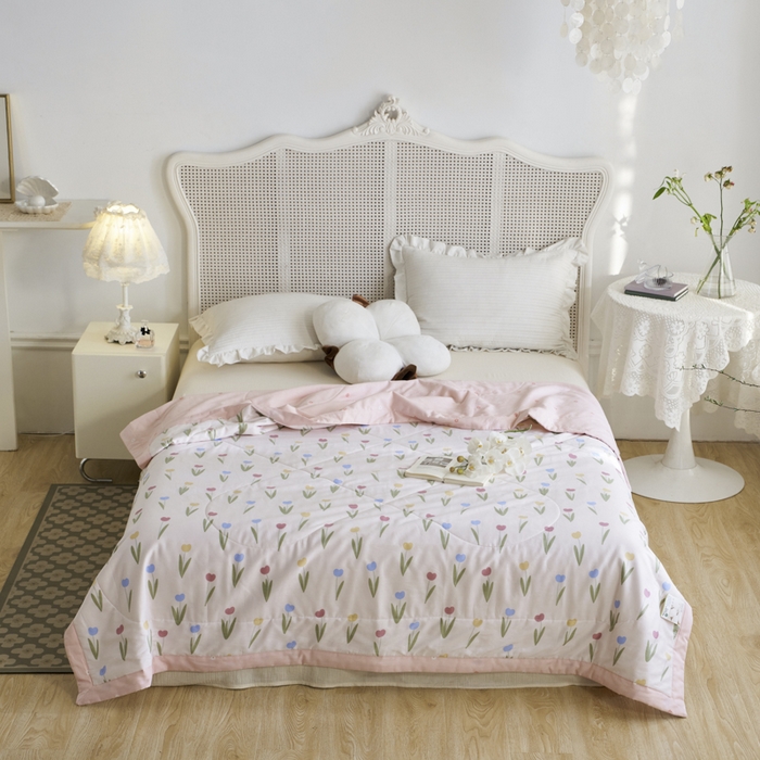 91家纺网 家纺一手货源 找家纺 维洋家纺 2025新款全棉印花棉花夏凉被 美郁花香