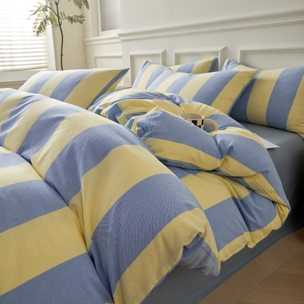 91家纺网 家纺一手货源 找家纺 （总）莱登卡奴 2024新款全棉色织水洗棉四件套