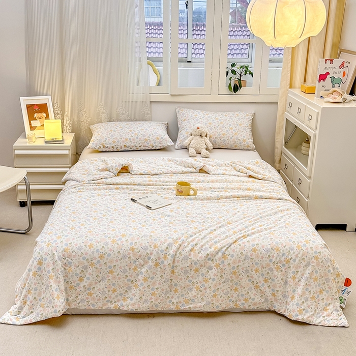 91家纺网 家纺一手货源 找家纺 柏薇 2024新款针织棉夏被 春天