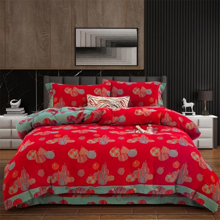 91家纺网 家纺一手货源 找家纺 （总）双层纱家居 2024新款双层纱四件套系列（第一批）AA纽扣款