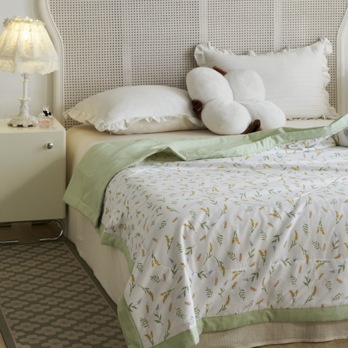 91家纺网 家纺一手货源 找家纺 维洋家纺 2025新款全棉印花棉花夏凉被 凤染