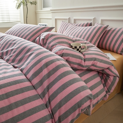 91家纺网 家纺一手货源 找家纺 （总）莱登卡奴 2024新款全棉色织水洗棉四件套