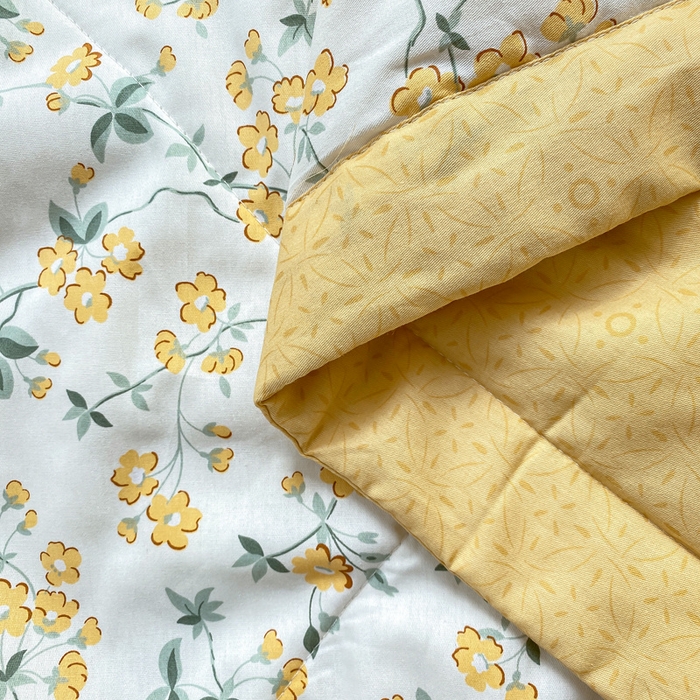 91家纺网 家纺一手货源 找家纺 瑜珠 2025新款双面全棉印花夏被夏凉被空调被子 春风拂面-黄