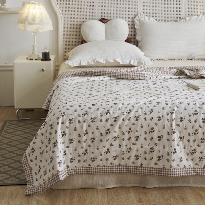 91家纺网 家纺一手货源 找家纺 维洋家纺 2025新款全棉印花棉花夏凉被 花之梦