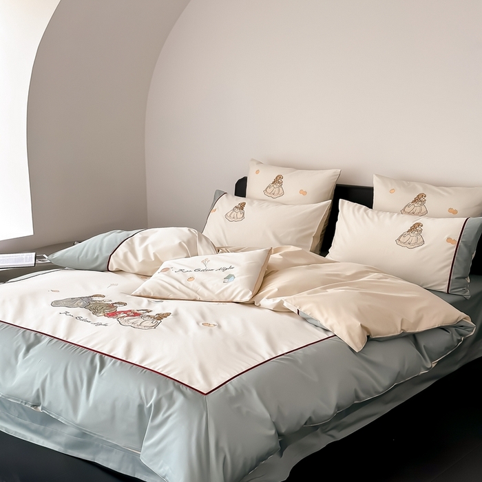 91家纺网 家纺一手货源 找家纺 （总）星野 2024新款棉精致刺绣贴布绣四件套-梦幻仙境