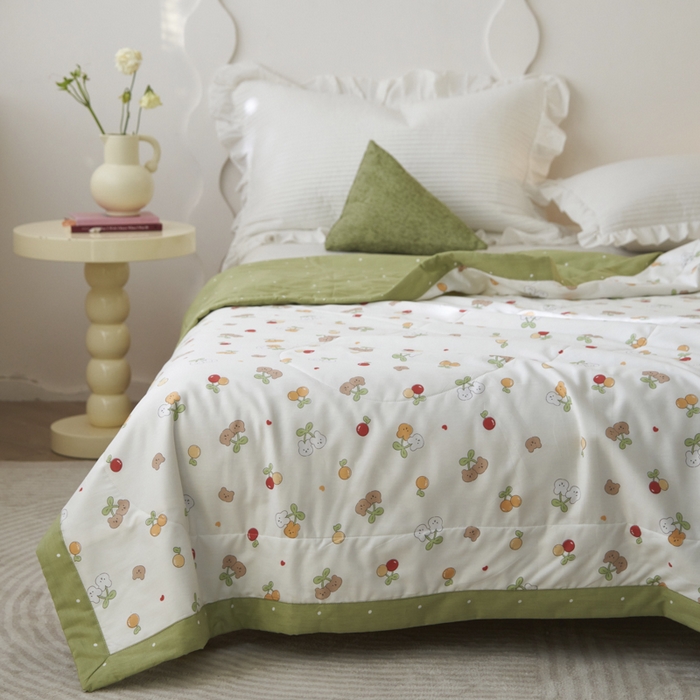 91家纺网 家纺一手货源 找家纺 维洋家纺 2025新款全棉印花棉花夏凉被 限定美好