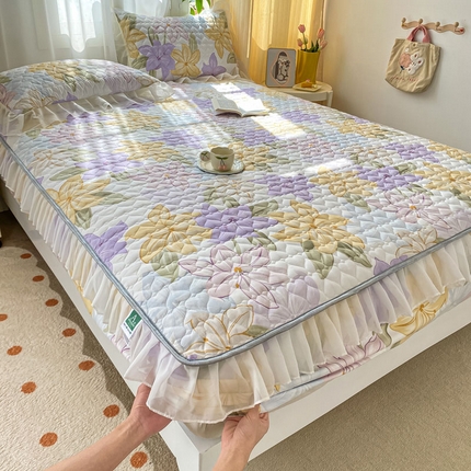 91家纺网 家纺一手货源 找家纺 眠势力2025新款花边床笠抗菌裙边床罩小清新床垫保护套