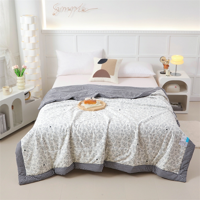 91家纺网 家纺一手货源 找家纺 瑜珠 2025新款双面全棉印花夏被夏凉被空调被子 卉雅米