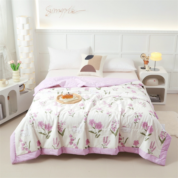 91家纺网 家纺一手货源 找家纺 瑜珠 2025新款双面全棉印花夏被夏凉被空调被子 凯蒂猫米