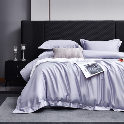 91家纺网 家纺一手货源 找家纺 利欧 2025新款100支全棉单被套 淡紫