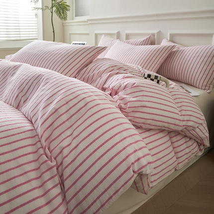 91家纺网 家纺一手货源 找家纺 （总）莱登卡奴 2024新款全棉色织水洗棉四件套