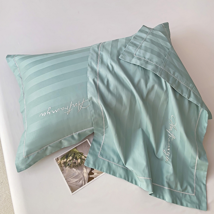 91家纺网 家纺一手货源 找家纺 品乐家纺 2024新款60支长绒棉龙纹系列枕套 龙纹青