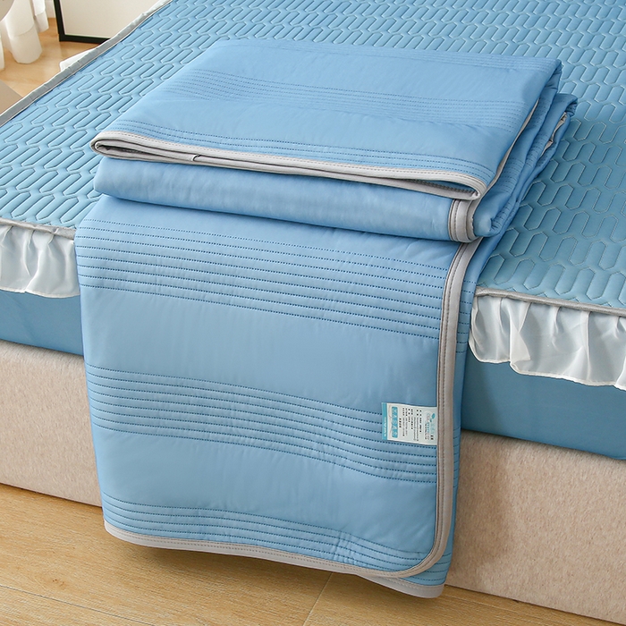 91家纺网 家纺一手货源 找家纺 伊人坊 2024新款A类凉感丝花边款乳胶床笠三四件套 花边 海洋蓝