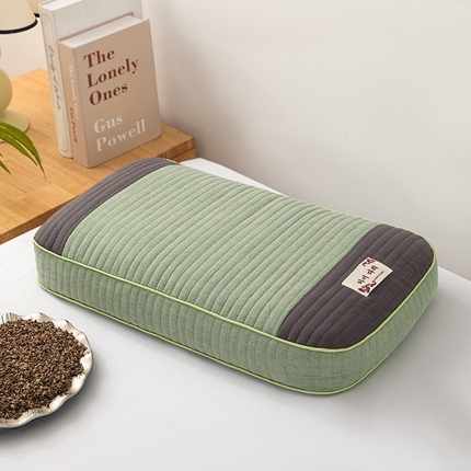 91家纺网 家纺一手货源 找家纺 （总）织布人 2024新款荞麦枕全棉韩式砂洗面包枕全荞麦壳护颈椎枕头+枕芯