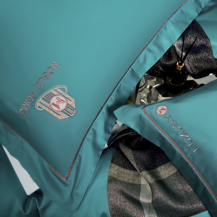 91家纺网 家纺一手货源 找家纺 U品汇（全棉磨毛源头厂家） 2024春夏新品60s支贡缎长绒棉刺绣花四件套纯棉全棉100%纯色简约轻奢 伯爵-宾利兰