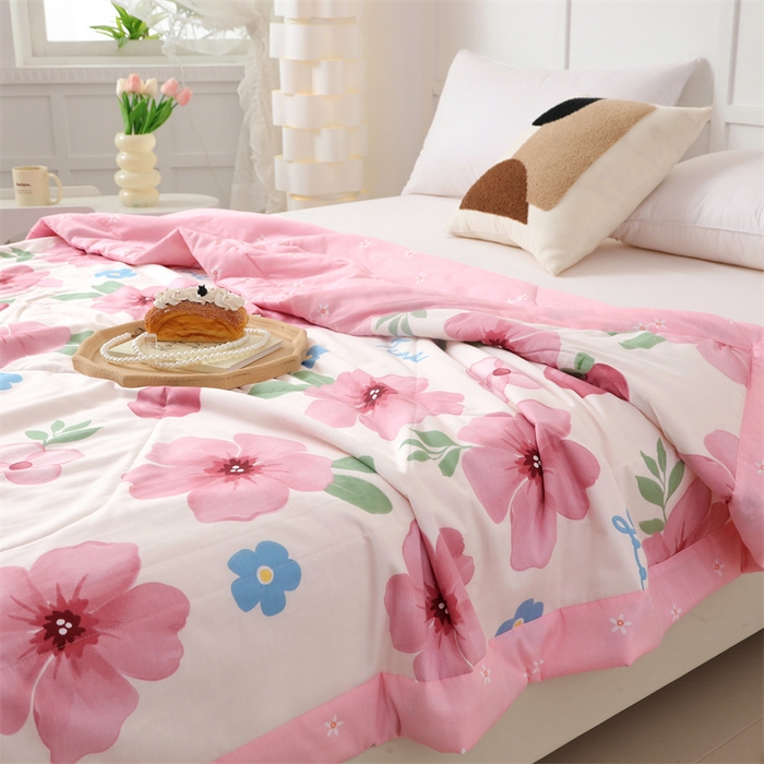 91家纺网 家纺一手货源 找家纺 瑜珠 2025新款双面全棉印花夏被夏凉被空调被子 花语之都