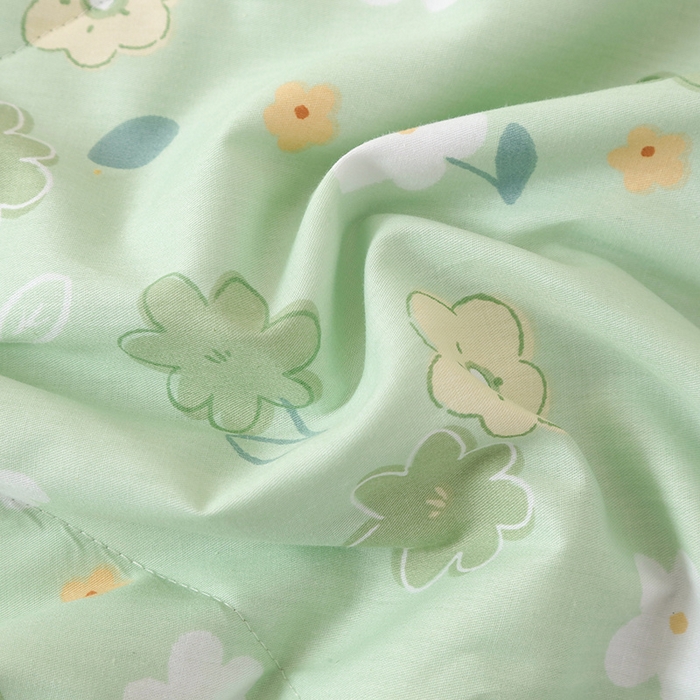 91家纺网 家纺一手货源 找家纺 瑜珠 2025新款双面全棉印花夏被夏凉被空调被子 欧若琳绿