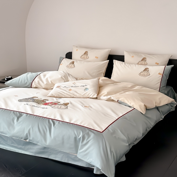 91家纺网 家纺一手货源 找家纺 （总）星野 2024新款棉精致刺绣贴布绣四件套-梦幻仙境