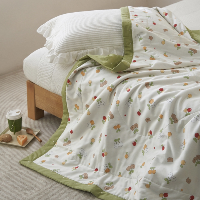 91家纺网 家纺一手货源 找家纺 维洋家纺 2025新款全棉印花棉花夏凉被 限定美好