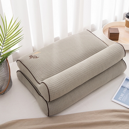 （总）织布人 2024新款全荞麦枕全棉针织棉养生荞麦牵引反弓矫正颈椎枕头