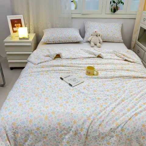 91家纺网 家纺一手货源 找家纺 柏薇 2024新款针织棉夏被 春天