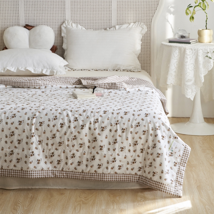 91家纺网 家纺一手货源 找家纺 维洋家纺 2025新款全棉印花棉花夏凉被 花之梦