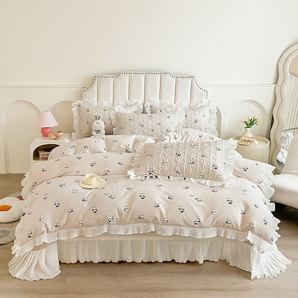 91家纺网 家纺一手货源 找家纺 （总）宜凡家纺 2024新款全棉印花雪纺夹棉系列床盖四件套