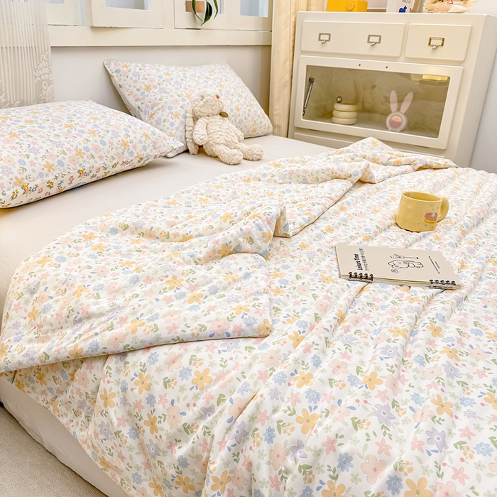 91家纺网 家纺一手货源 找家纺 柏薇 2024新款针织棉夏被 春天