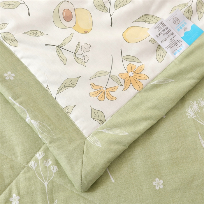 91家纺网 家纺一手货源 找家纺 瑜珠 2025新款双面全棉印花夏被夏凉被空调被子 丹果飘香