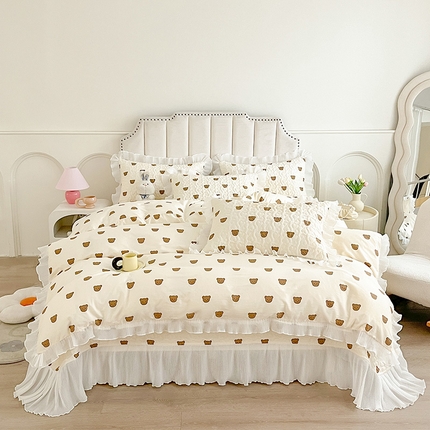 91家纺网 家纺一手货源 找家纺 （总）宜凡家纺 2024新款全棉印花雪纺夹棉系列床盖四件套