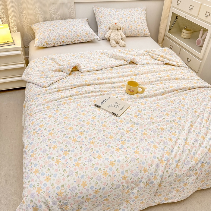 91家纺网 家纺一手货源 找家纺 柏薇 2024新款针织棉夏被 春天