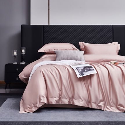 91家纺网 家纺一手货源 找家纺 利欧 2025新款100支全棉单被套 豆沙粉