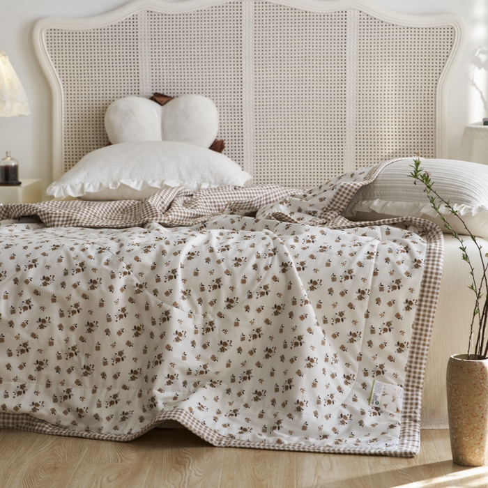 91家纺网 家纺一手货源 找家纺 维洋家纺 2025新款全棉印花棉花夏凉被 花之梦