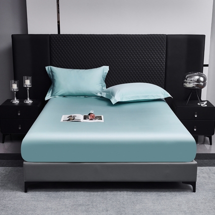 91家纺网 家纺一手货源 找家纺 利欧 2025新款100支全棉单床笠 飘蓝