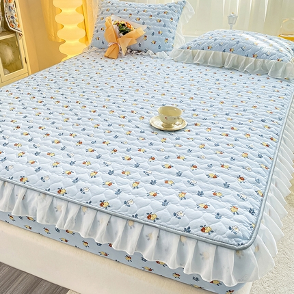 91家纺网 家纺一手货源 找家纺 眠势力2025新款花边床笠抗菌裙边床罩小清新床垫保护套